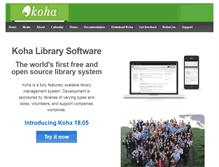 Tablet Screenshot of koha-community.org